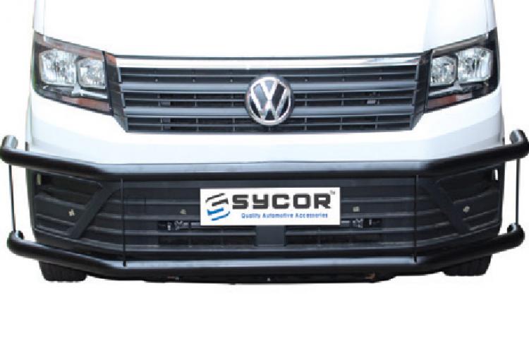 Crafter Sycor Front Bumper Protector Stainless & Black Stainless Steel (PDC Friendly)