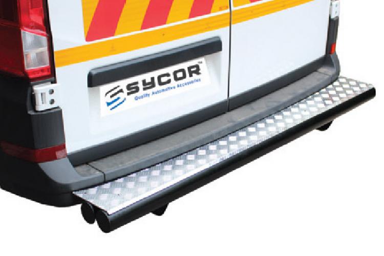 Crafter Sycor Rear Bumper Protector Stainless & Black Stainless Steel (PDC Friendly)